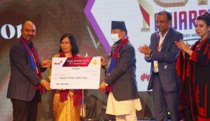 एनसेल वुमन आइकन आइसिटी अवार्ड २०२१ बाट गुणकेशरी प्रधान सम्मानित