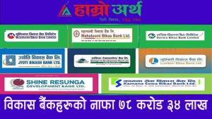 विकास बैंकको नाफा ७८ करोड ३४ लाखः गरिमा अग्रस्थानमा हुँदा लुम्बिनीको भने ऋणात्मक, कसले कति कमाए ?