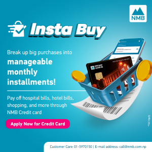 एनएमबि इन्स्टा बाइ मार्फत क्रेडिट कार्ड सेवामा एनएमबि बैंकको थप सुविधा