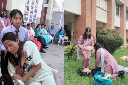 नेपाल मेडिकल कलेजका विएस्सी नर्सिङ विद्यार्थीहरूलाई ‘सिमुलेसन अन ट्रायेज म्यानेजमेन्ट’ प्रशिक्षण