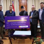 भोटेकोशी बाढीप्रभावितका लागि एनसेल कर्मचारीद्वारा ३३ लाख ५० हजार सहयोग भोटेकोशी बाढीप्रभावितका लागि एनसेल कर्मचारीद्वारा ३३ लाख ५० हजार सहयोग