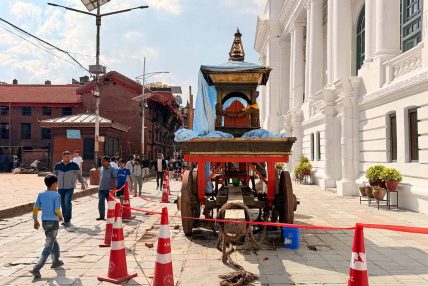  वसन्तपुरमा यसरी हुँदैछ इन्द्रजात्राको तयारी